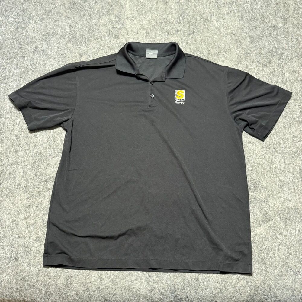 Nike Dri-Fit Mens Performance Polo Shirt Size XL Black Sprint Employee Worker